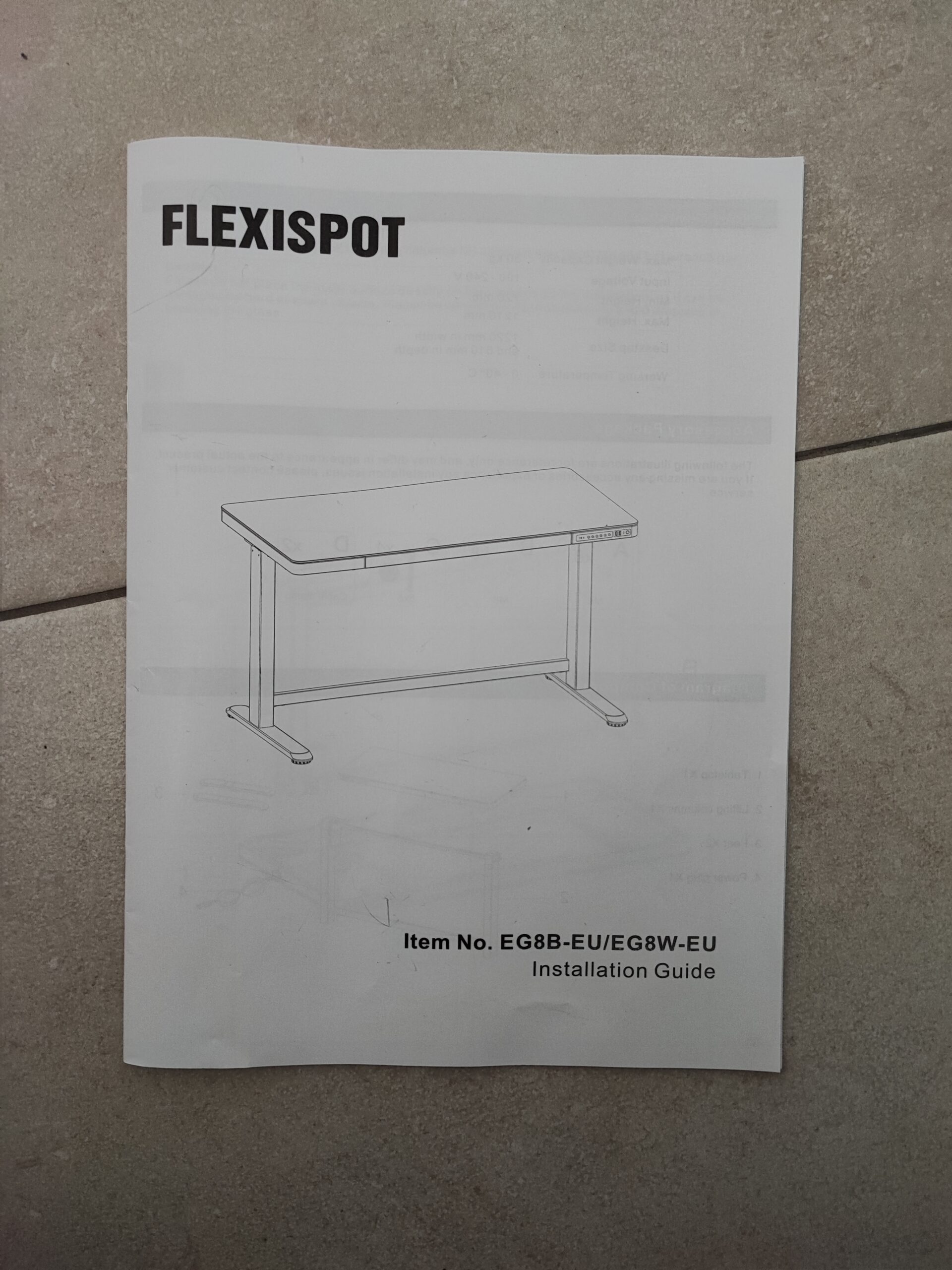 FlexiSpot Anleitung