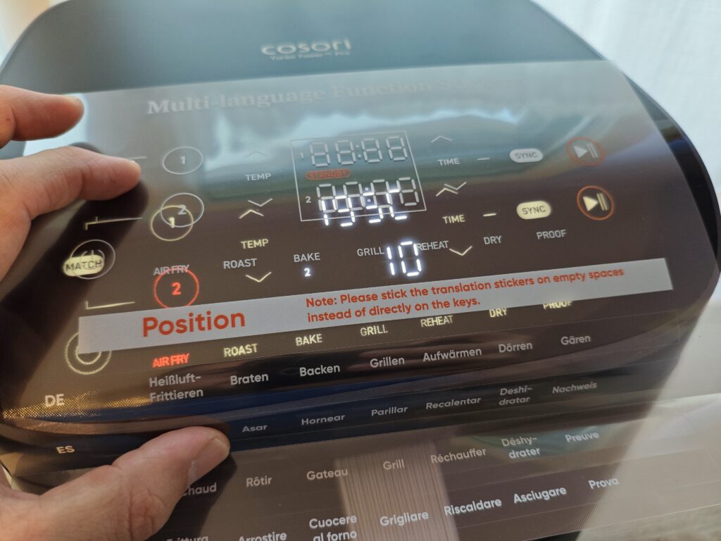 Aufkleber zur besseren Lesbarkeit