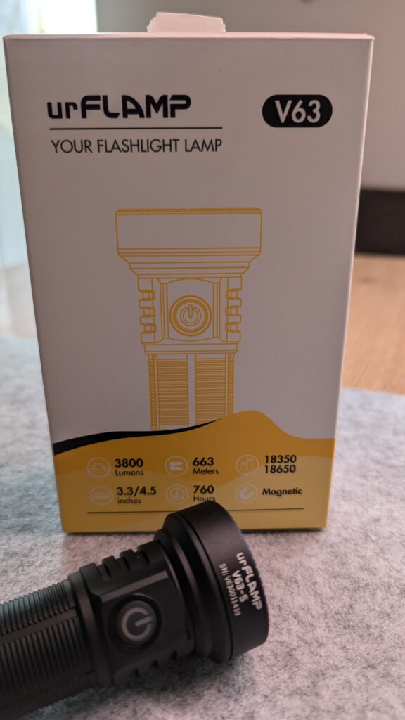 urFlamp V63-S mit Verpackung