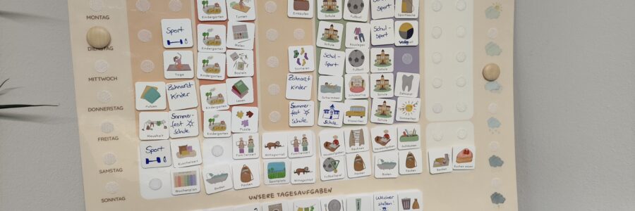 Familienkalender Routinchen bestückt