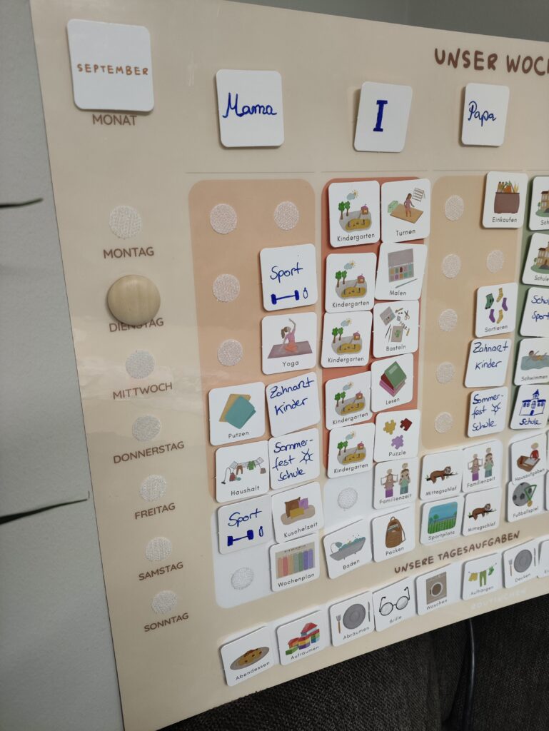 Familienkalender Routinchen bestückt