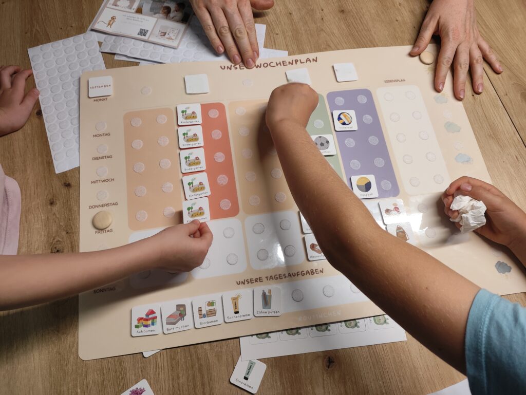 Routinchen Familienkalender Vorbereitung