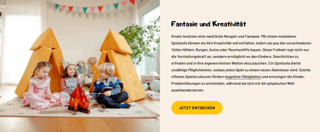 Linodino Spielsofa förder die Fantasie