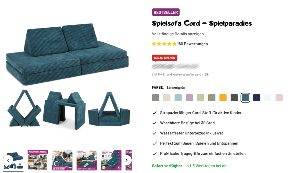 Linodino Spielsofa Variante 1