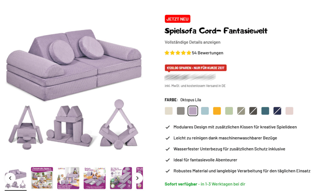 Linodino Spielsofa Variante 2