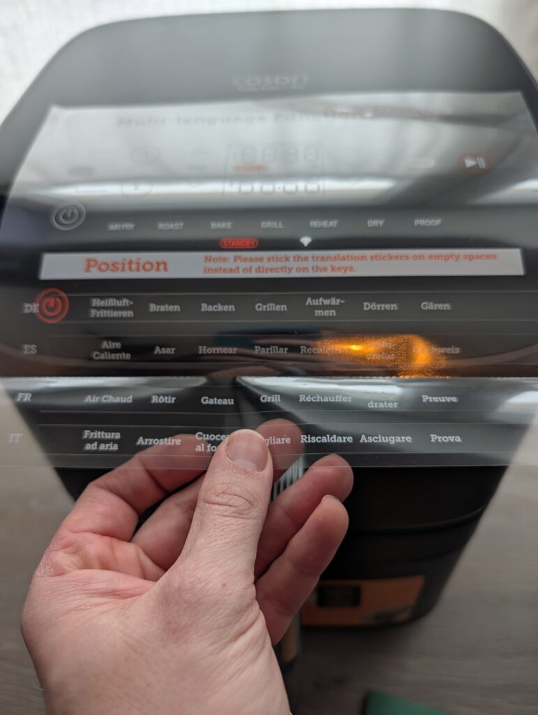 COSORI Turbo Tower Pro Smart Aufkleber