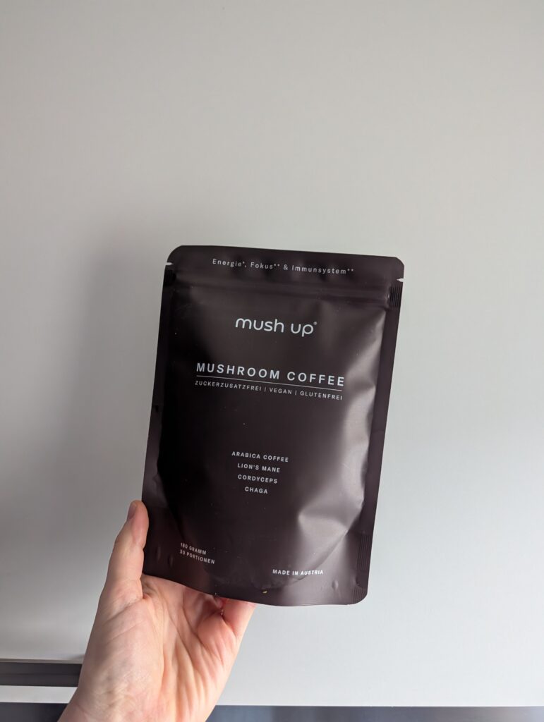 Mush up Mushroom Coffee Verpackung test