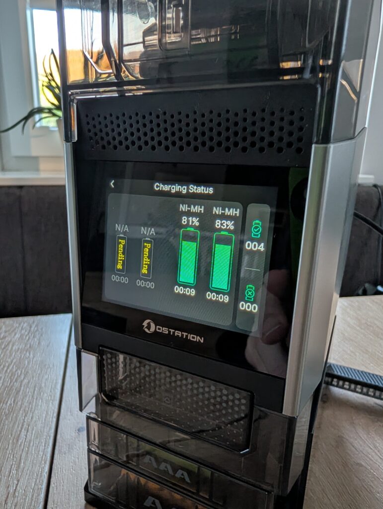 Touchscreen mit Ladestatus