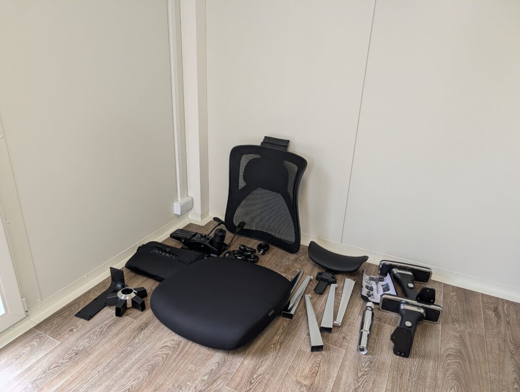 Vorbereitung des Bürostuhlaufbaus