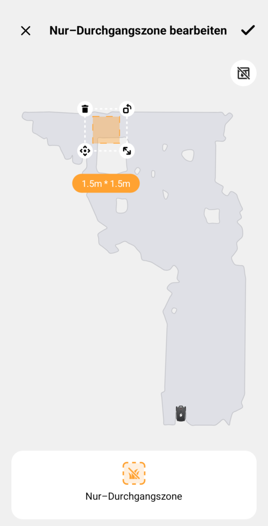 Transferpassage für den TerraMow V600 festlegen