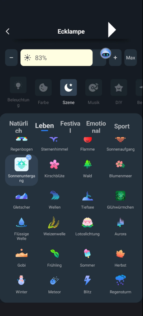 Sequenzen steuern in der Neewer App