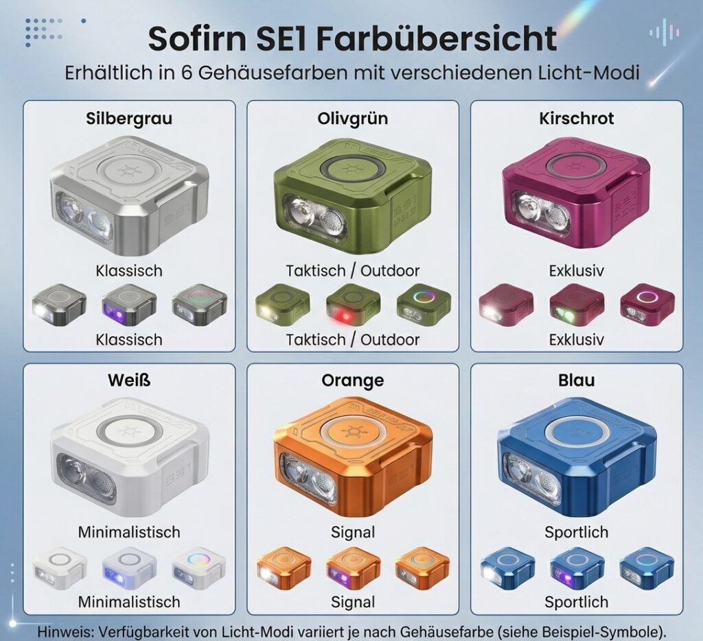 Farbübersicht Sofirn SE1