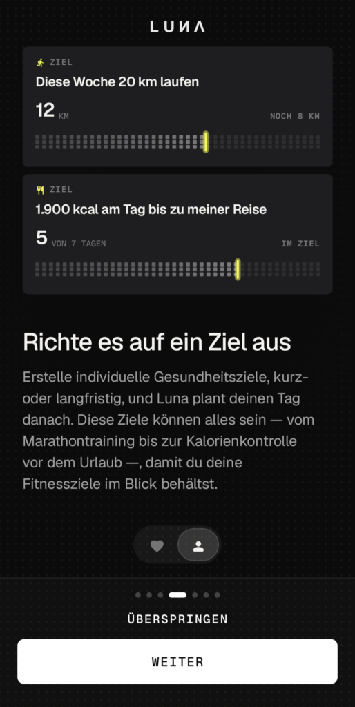 Dein persönliches Ziel immer im Blick