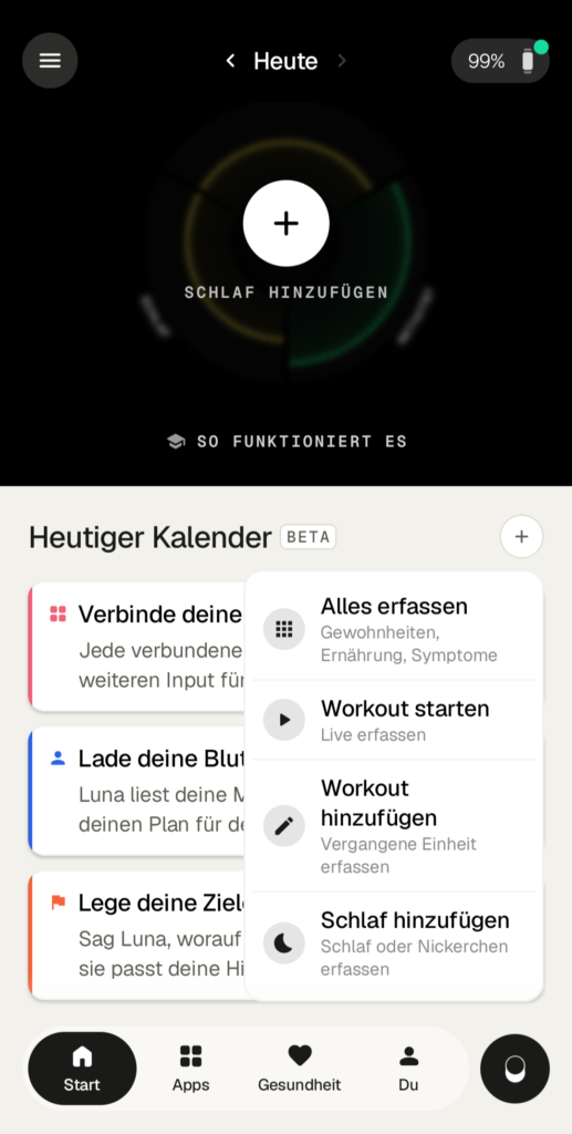 Übersicht deiner Tagesziele